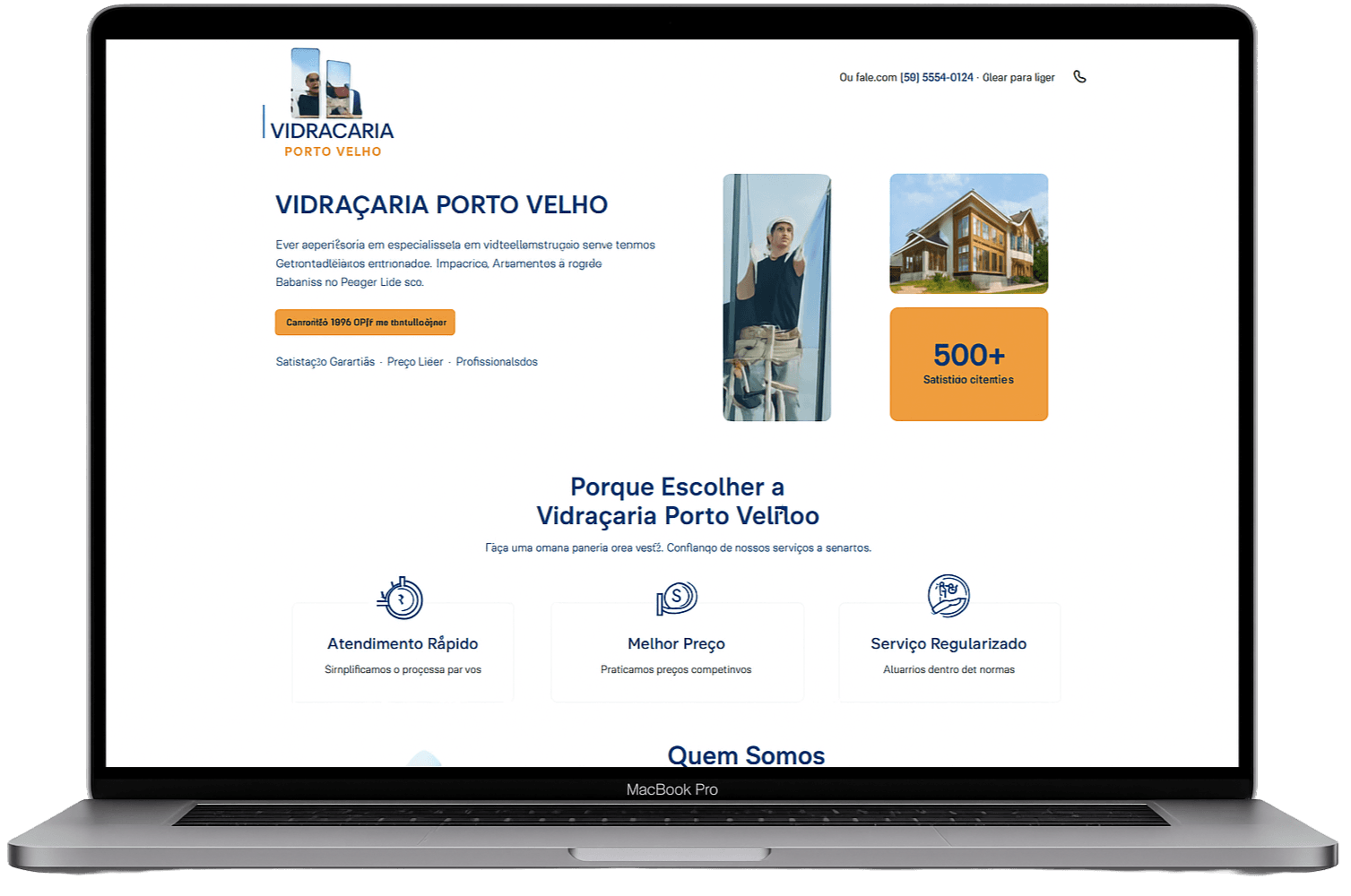 Landing Page para Vidraçaria
