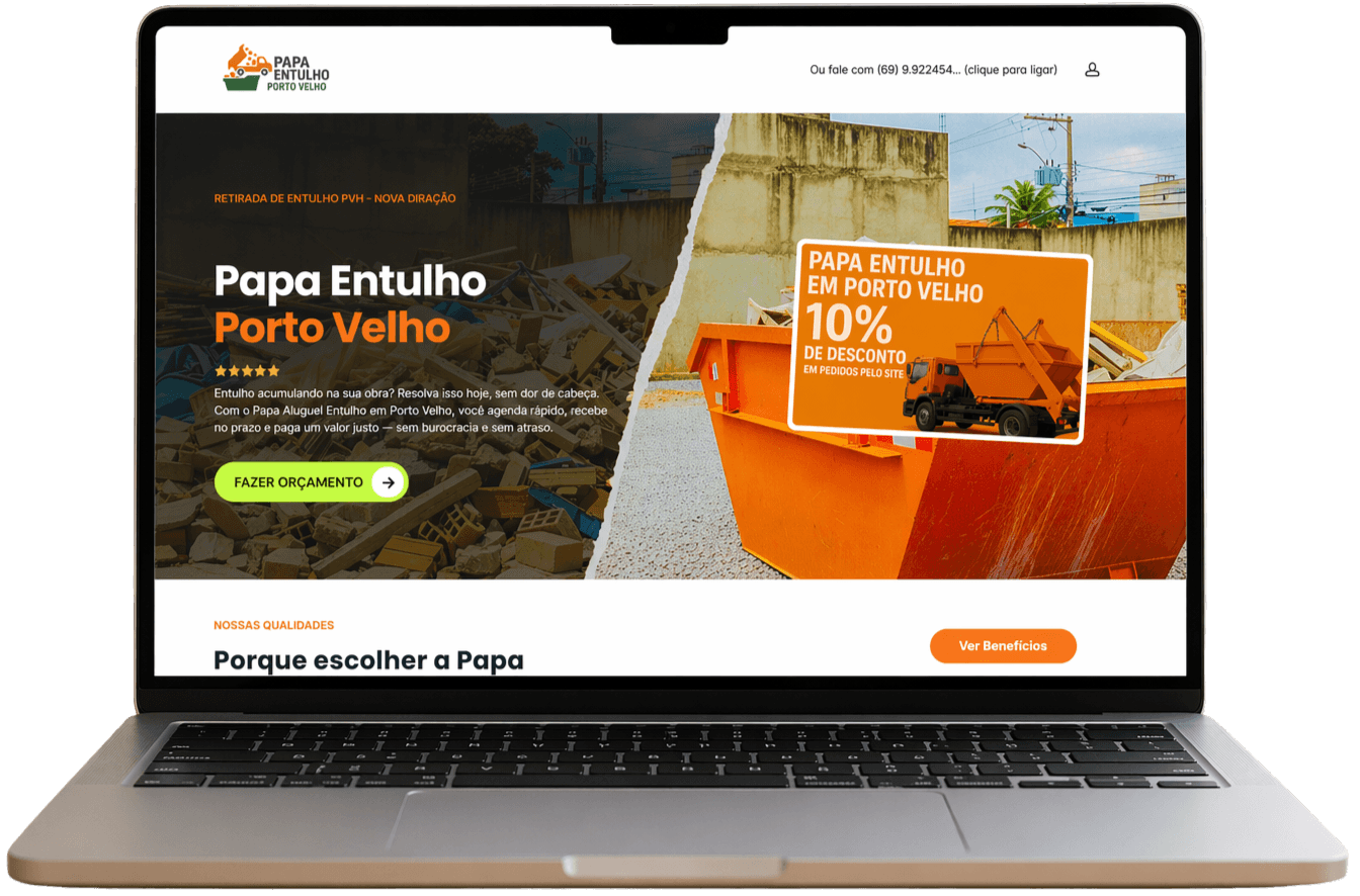 landing page papa entulho